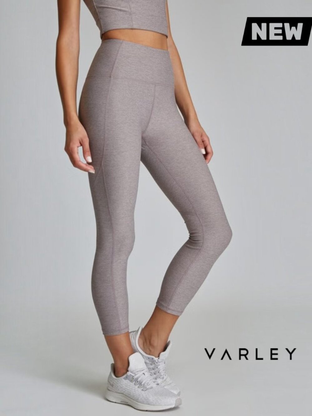 BRAND NEW Varley Everett High Rise Crop Mauve Leggings Small
